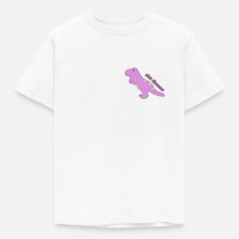 Pinker Dinosaurier - Kinder T-Shirt - Weiß