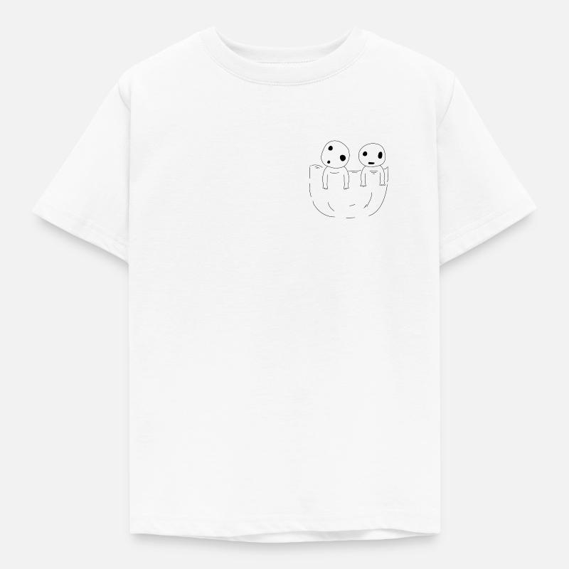 Mignon esprit de forêt d'anime dans la poche de poitrine - T-shirt Enfant - blanc