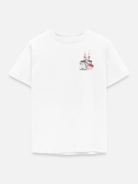 Köln Aufdruck Rot / Grau - Kinder T-Shirt - Weiß