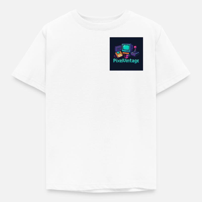 Ordinateur rétro et console Pixel - T-shirt Enfant - blanc