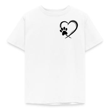 Herz Pfote  - Kinder T-Shirt - Weiß - Vorne - AI Model Kid Male (0cm)