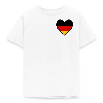 Schwarze Deutschland Herzflagge – Moderner Stil - Kids' T-Shirt - white - Front - AI Model Kid Male (0cm)