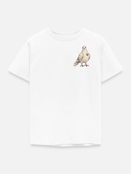 Pride Dove Rainbow Heart - Kinder T-Shirt - Weiß