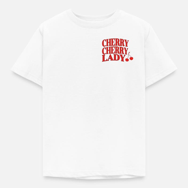 Cherry Lady Retro Script Typography - Kids' T-Shirt - white