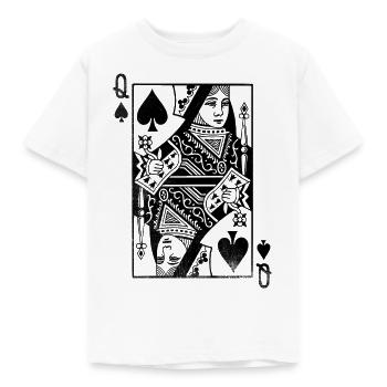 Queen of Spades playing card - Kids' T-Shirt - white - Front - AI Model Kid Male (0cm)