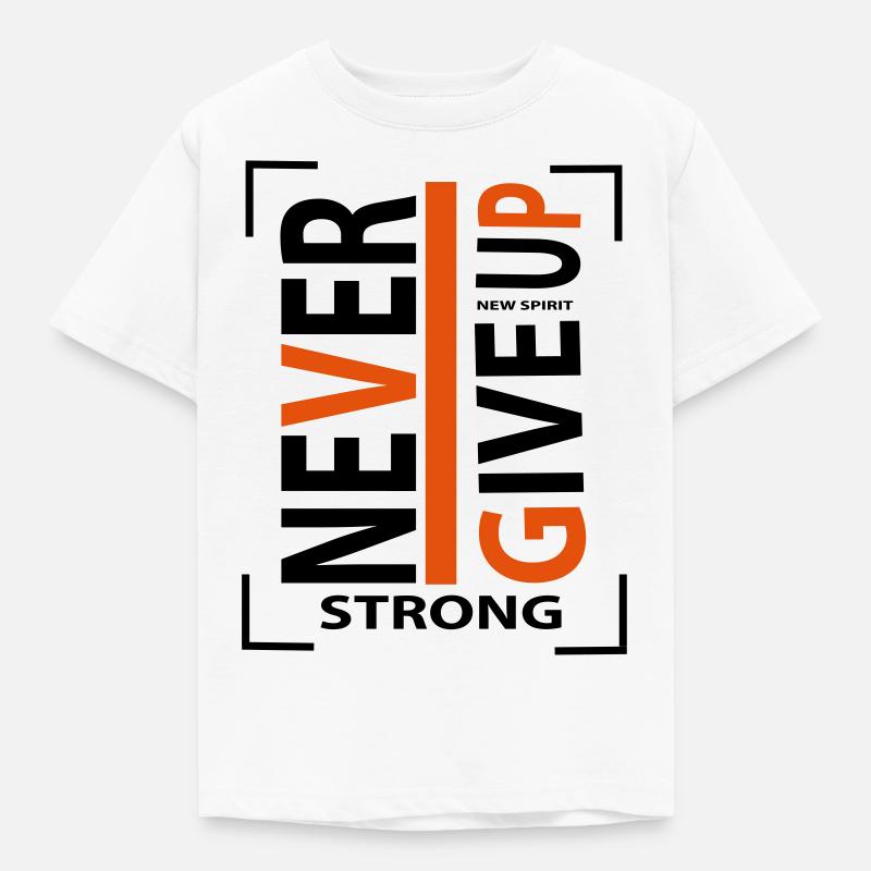 never give up - Kinder T-Shirt - Weiß