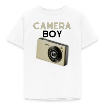 Camera Boy Design in Beige - Kinder T-Shirt - Weiß - Vorne - AI Model Kid Male (0cm)