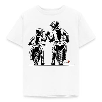 Vater und Sohn Motocross 2.0 - Kinder T-Shirt - Weiß - Vorne - AI Model Kid Male (0cm)