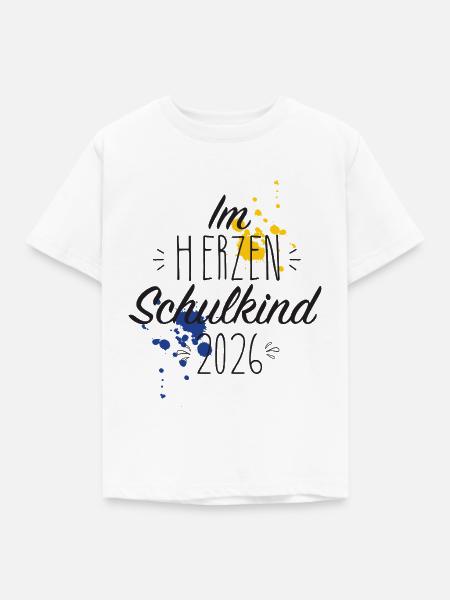 Im Herzen Schulkind 2026 - Kinder T-Shirt - Weiß