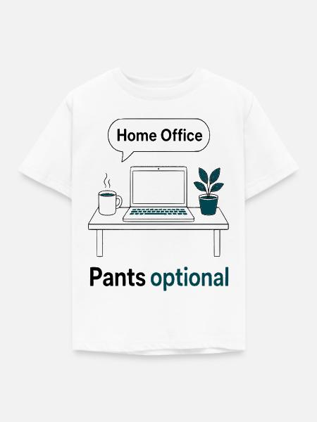Home Office Pants Optional - Kinder T-Shirt - Weiß