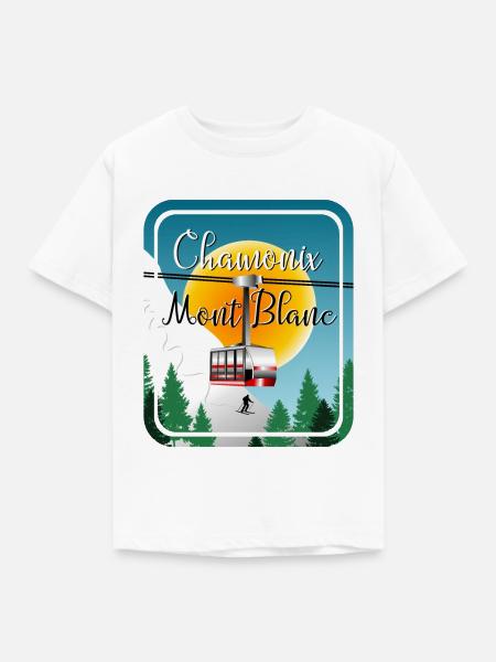 Skiing Mont Blanc - Kinder T-Shirt - Weiß