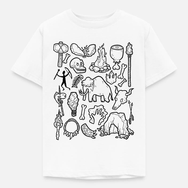Steinzeit - Kinder T-Shirt - Weiß