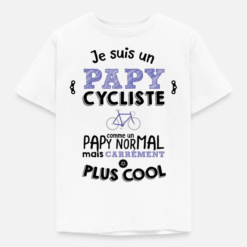 Papy cycliste carrément plus cool - T-shirt Enfant - blanc