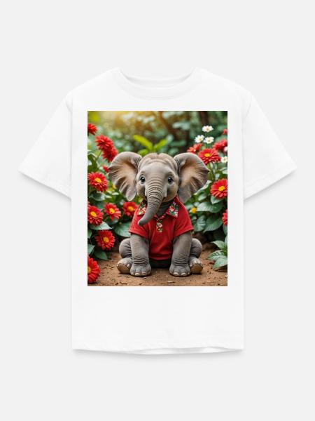 Elephant - Kinder T-Shirt - Weiß