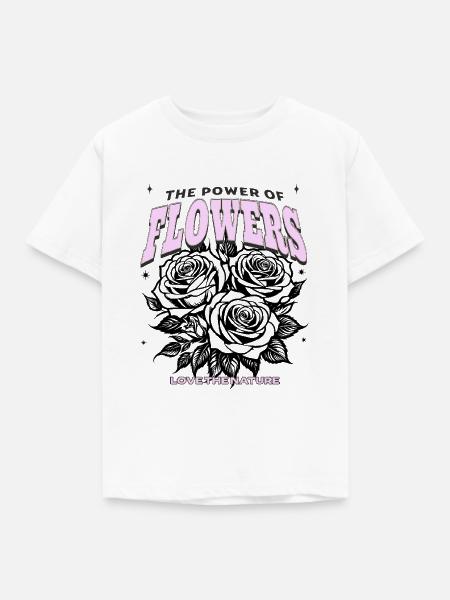 Power of Flower - Kinder T-Shirt - Weiß