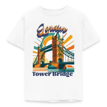 Rêves rétro urbains – Londres TOWER BRIDGE - T-shirt Enfant - blanc - Devant - AI Model Kid Male (0cm)