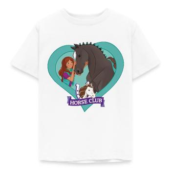 Schleich Horse Club Lisa & Storm Herzmotiv - Kinder T-Shirt - Weiß - Vorne - AI Model Kid Male (0cm)