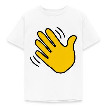 Emoji Hand winken Skizze Farbe - Kinder T-Shirt - Weiß - Vorne - AI Model Kid Male (0cm)