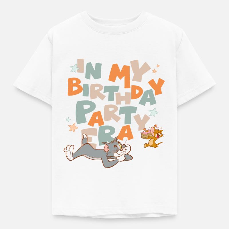Tom Und Jerry Geburtstags-Design - Kinder T-Shirt - Weiß