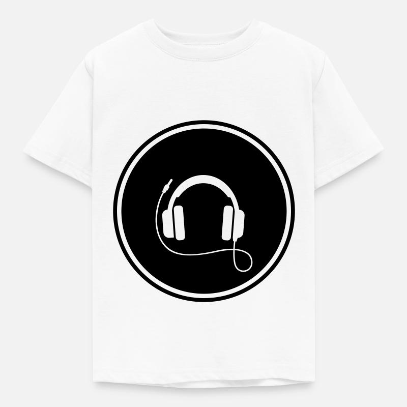 Simbolo della musica per cuffie - Maglietta per bambini - bianco