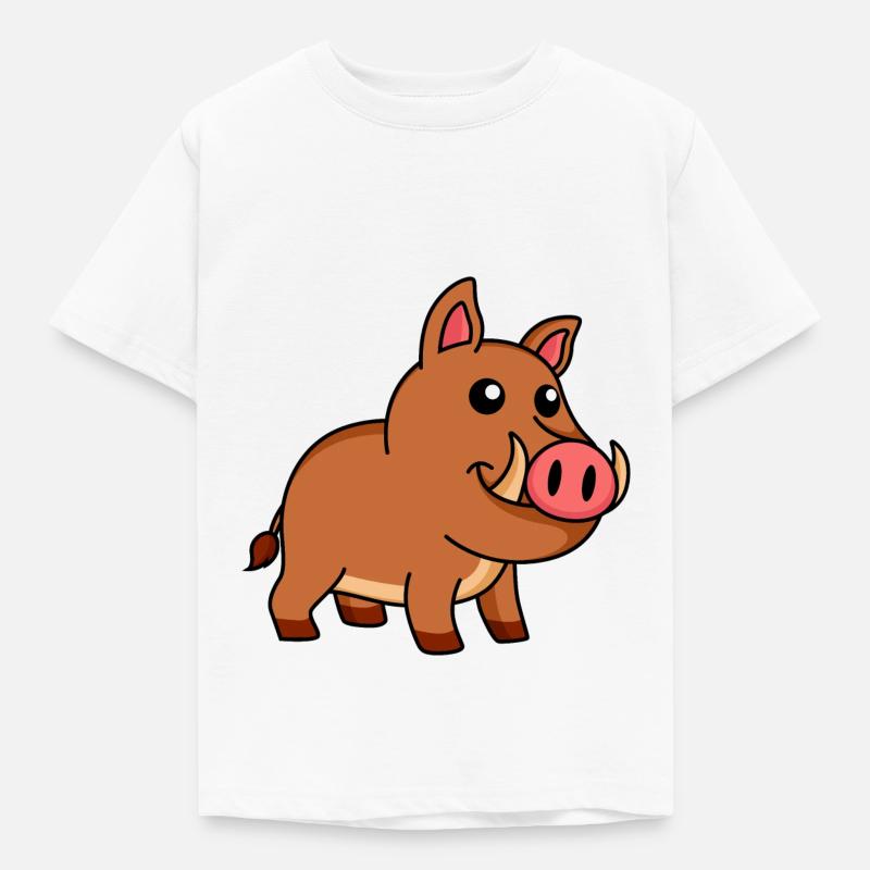 Cinghiale Animale comico - Maglietta per bambini - bianco