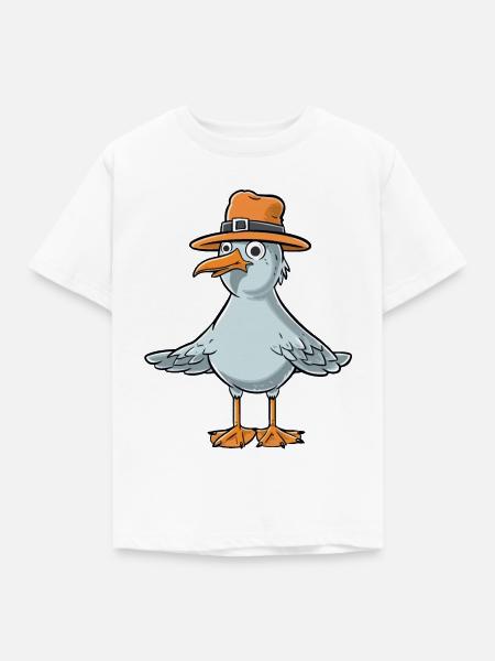Lustige Möwe - Kinder T-Shirt - Weiß