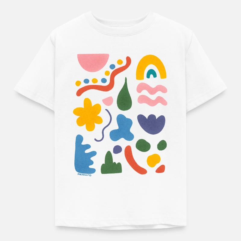 Abstrakte Kunst Bunte Formen - Kinder T-Shirt - Weiß
