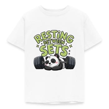 Resting Between Sets - Kids' T-Shirt - white - Front - AI Model Kid Male (0cm)