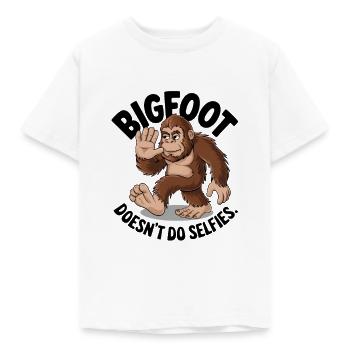 Bigfoot macht keine Selfies - Kinder T-Shirt - Weiß - Vorne - AI Model Kid Male (0cm)