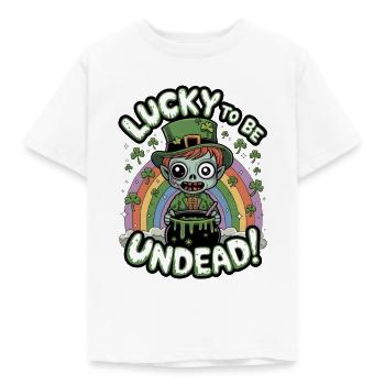 Lucky To Be Undead! - Kids' T-Shirt - white - Front - AI Model Kid Male (0cm)