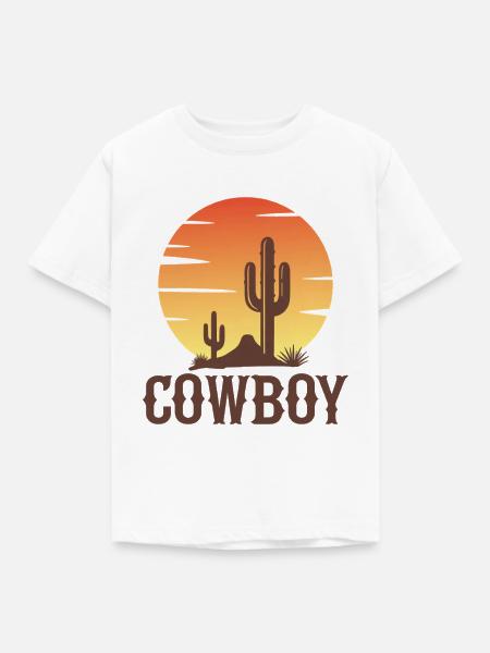 Cowboy - Kinder T-Shirt - Weiß