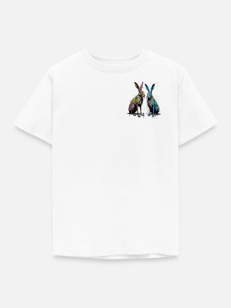 Zwei Street Art Hasen - Kinder T-Shirt - Weiß