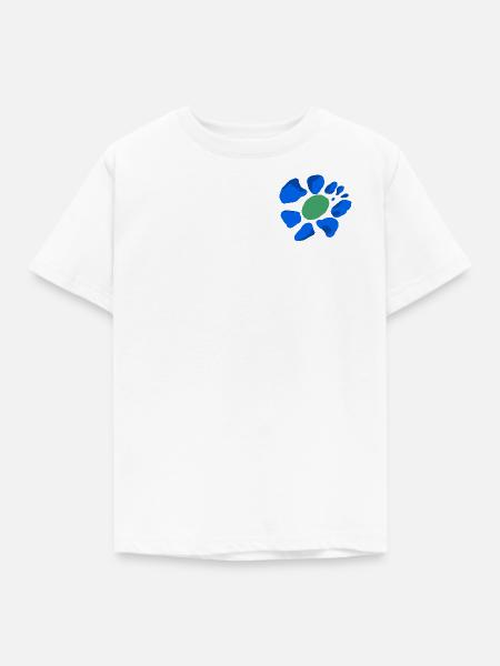 Blume Farbklecks - Kinder T-Shirt - Weiß
