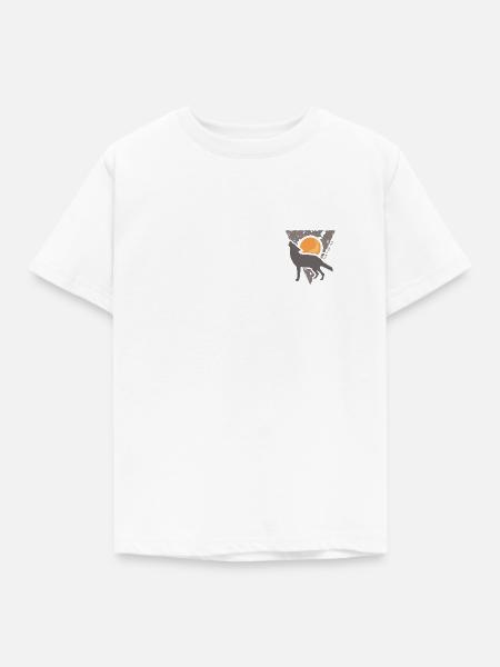 Wolf Vollmond - Kinder T-Shirt - Weiß