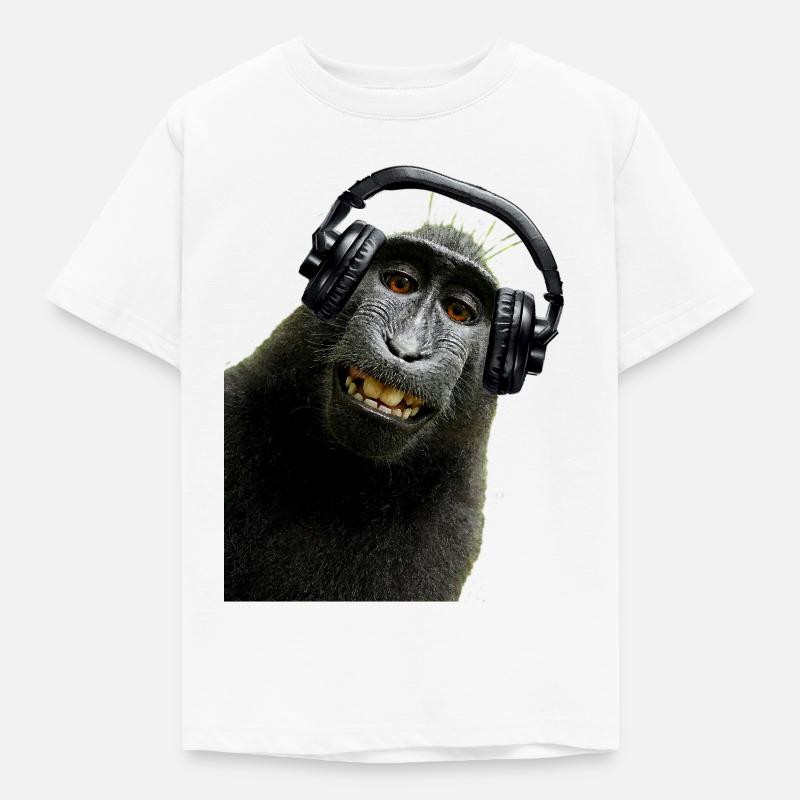 Hemd Monkey Music von Custom - Kinder T-Shirt - Weiß