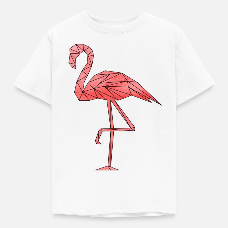 Flamingo Geometrisch - Kinder T-Shirt - Weiß
