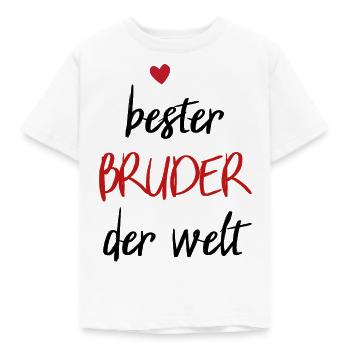 Best Brother in the World Gift Brother Heart Quote - Kids' T-Shirt - white - Front - AI Model Kid Male (0cm)