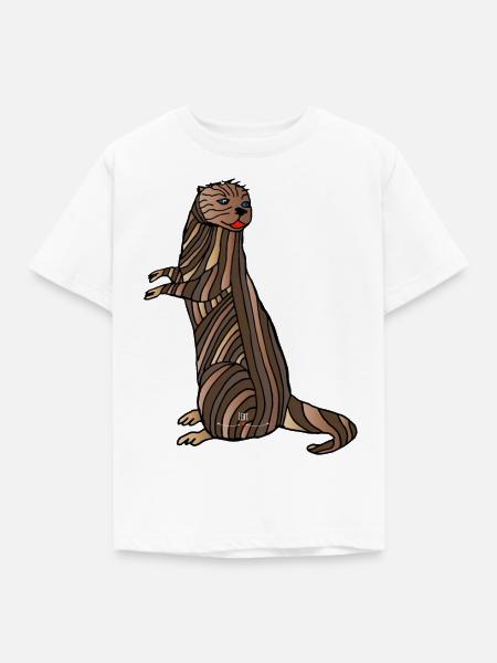 Dickes Fell - Fischotter - Kinder T-Shirt - Weiß