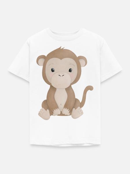 Affe - Kinder T-Shirt - Weiß