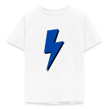 Blue and Black Lightning Bolt - Kids' T-Shirt - white - Front - AI Model Kid Male (0cm)