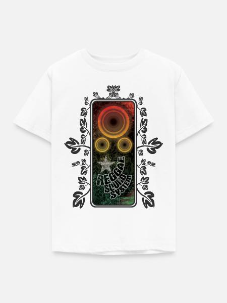 Reggae Spruch mit Lautsprechern - Kinder T-Shirt - Weiß