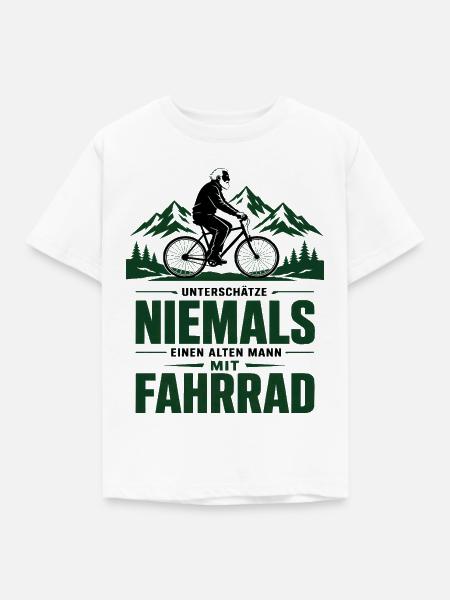 Nie einen alten Mann mit Fahrrad - Kinder T-Shirt - Weiß