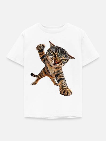 Katze - Kinder T-Shirt - Weiß