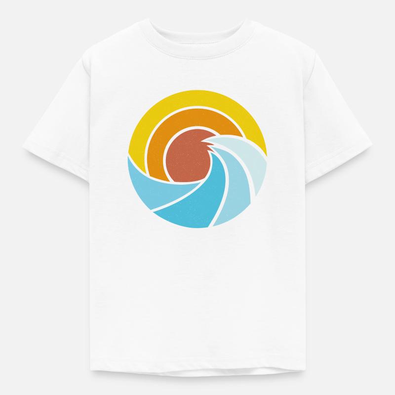 Ocean Sunset Logo - Kinder T-Shirt - Weiß