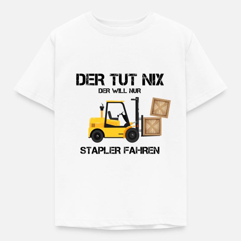 Staplerfahrer Gabelstapler Stapler Flurförderzeug - Kinder T-Shirt - Weiß