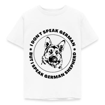 I don't speak german but i speak german shepherd - Kids' T-Shirt - white - Front - AI Model Kid Male (0cm)