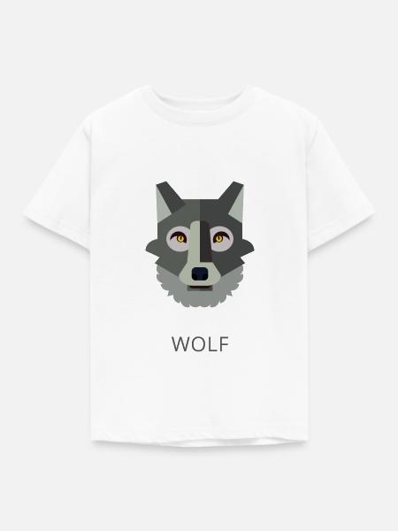 Wolf text grau - Kinder T-Shirt - Weiß