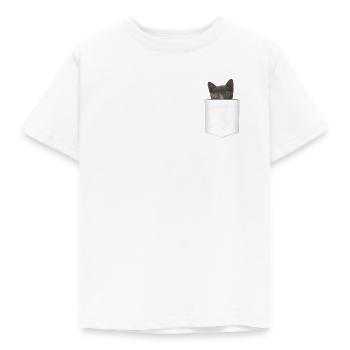 Chaton doux dans la poche de poitrine - T-shirt Enfant - blanc - Devant - AI Model Kid Male (0cm)