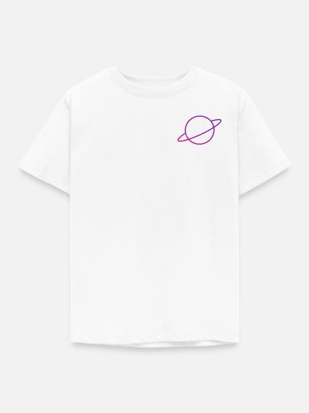 Planet Rot-Blau - Kinder T-Shirt - Weiß