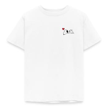 Jordnötter Snobbig Hjärta Bröst Motiv - T-shirt barn - vit - Fram - AI Model Kid Male (0cm)